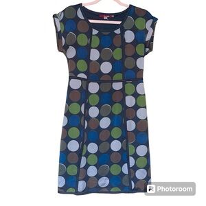 Boden Notting Hill silk midi circles dress Sheath lined classic preppy size 4R